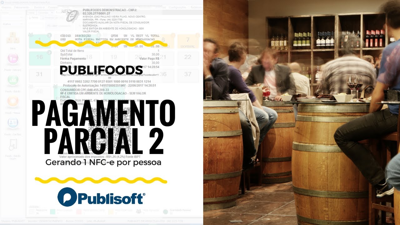 Pagamento Parcial - NFC-e individual (Restaurantes, lanchonetes e similares)