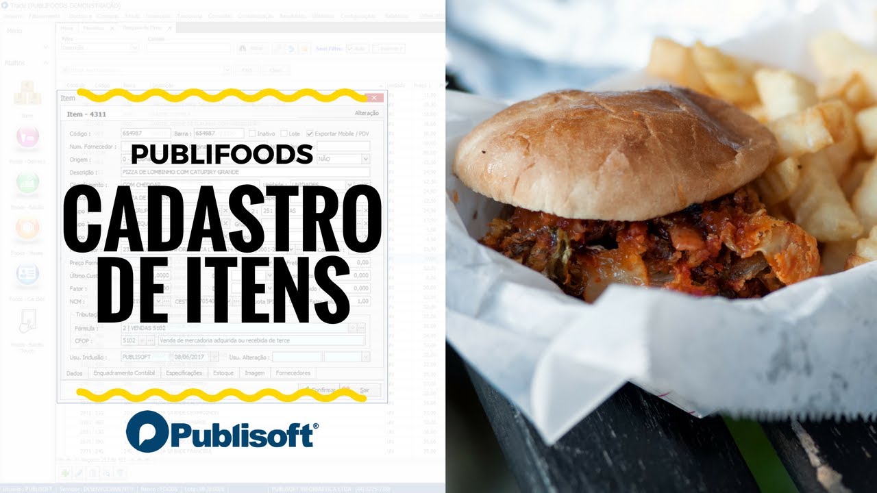 Cadastro de Itens (Restaurantes, lanchonetes e similares)